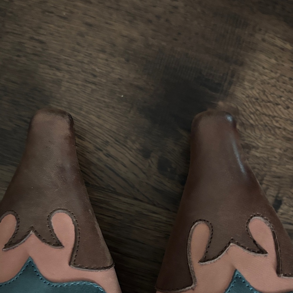 Jeffrey Campbell brown/pink/blue mules - Picture 4 of 5